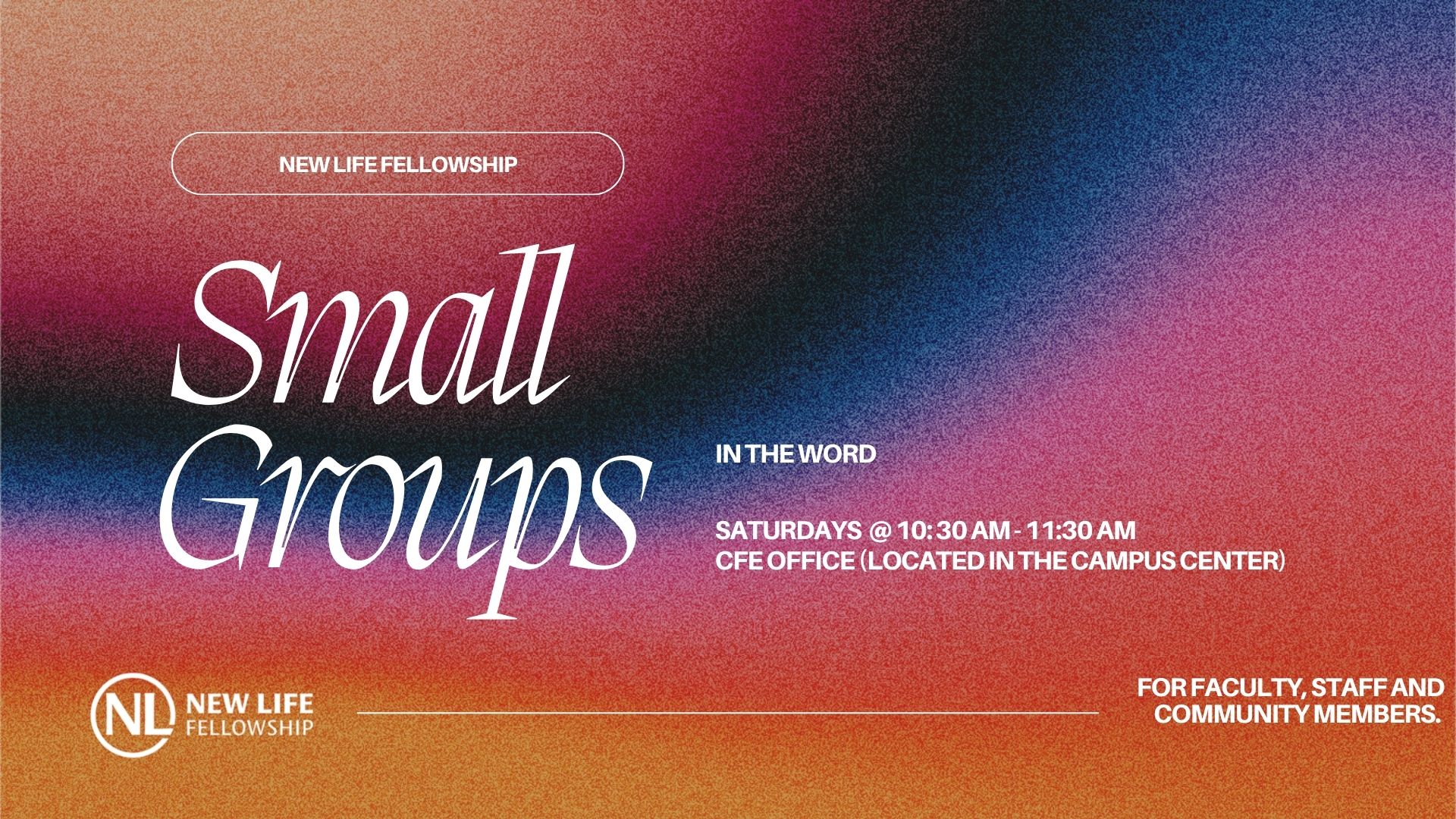 Fall Small Groups - New Life Fellowship