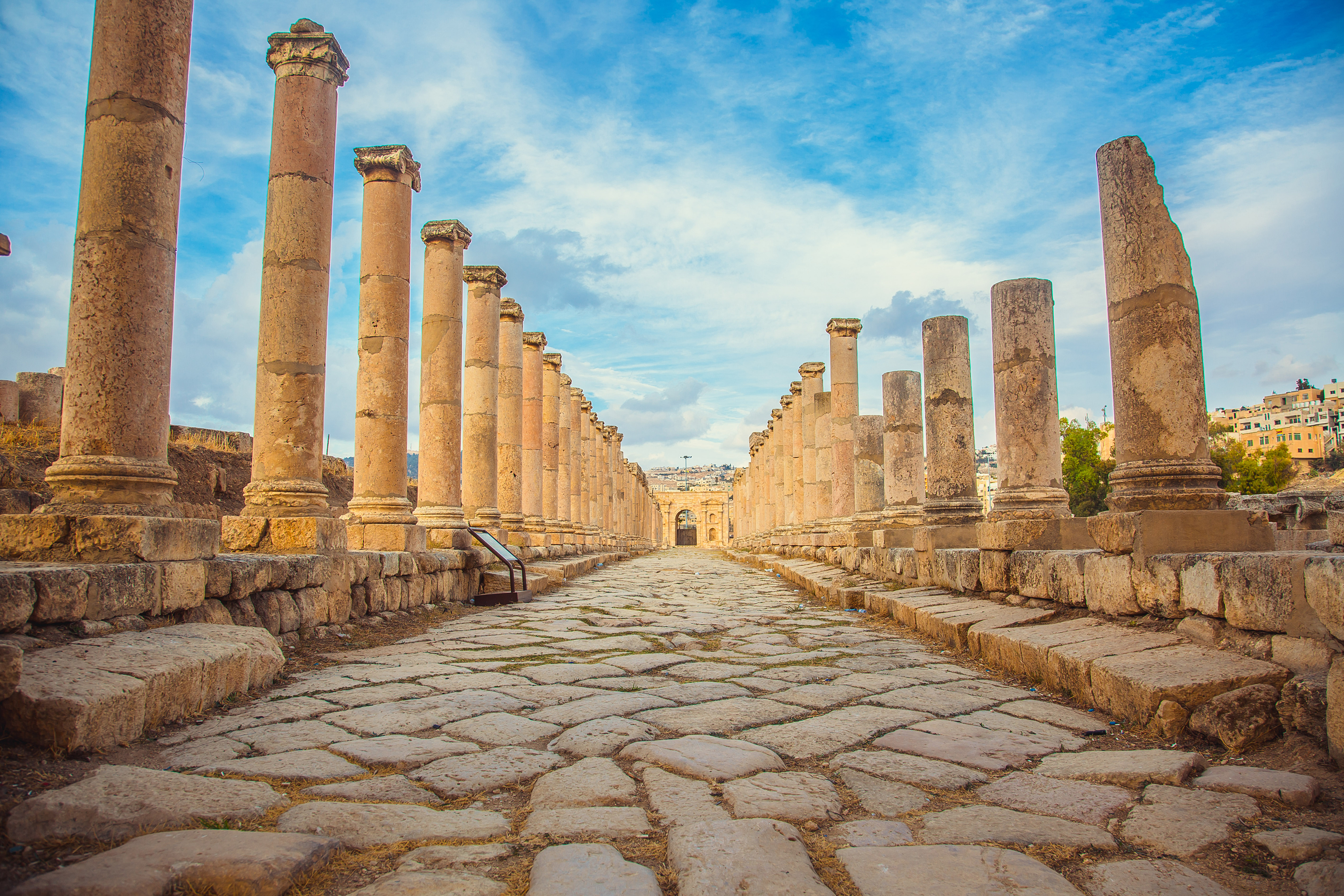 looking down the cardo maximus at Jarash