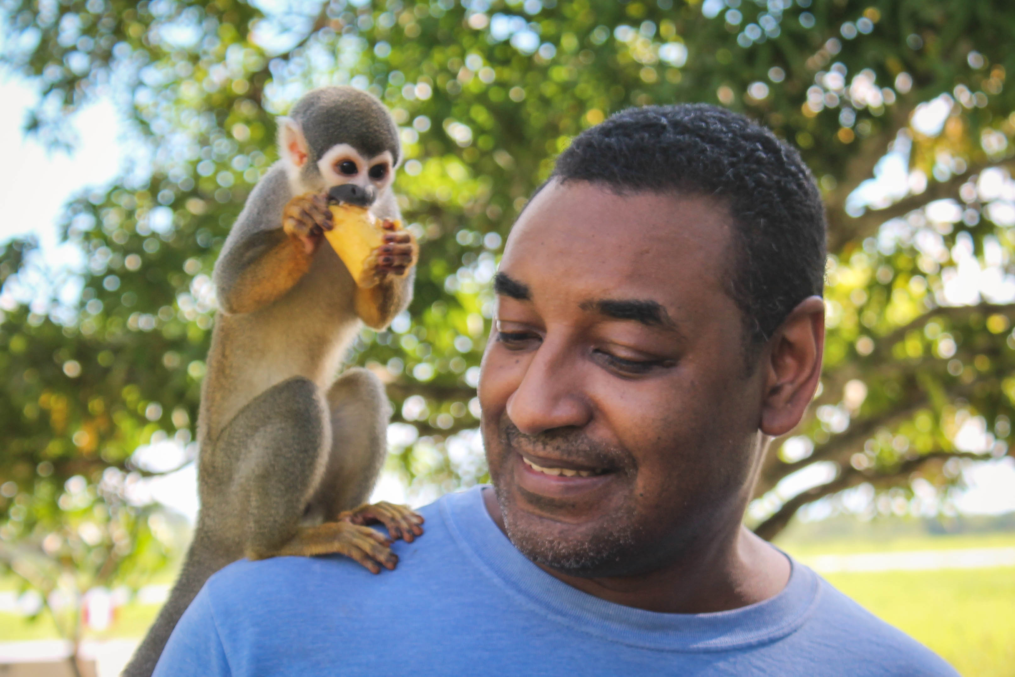 Dr. Burnett with a Monkey