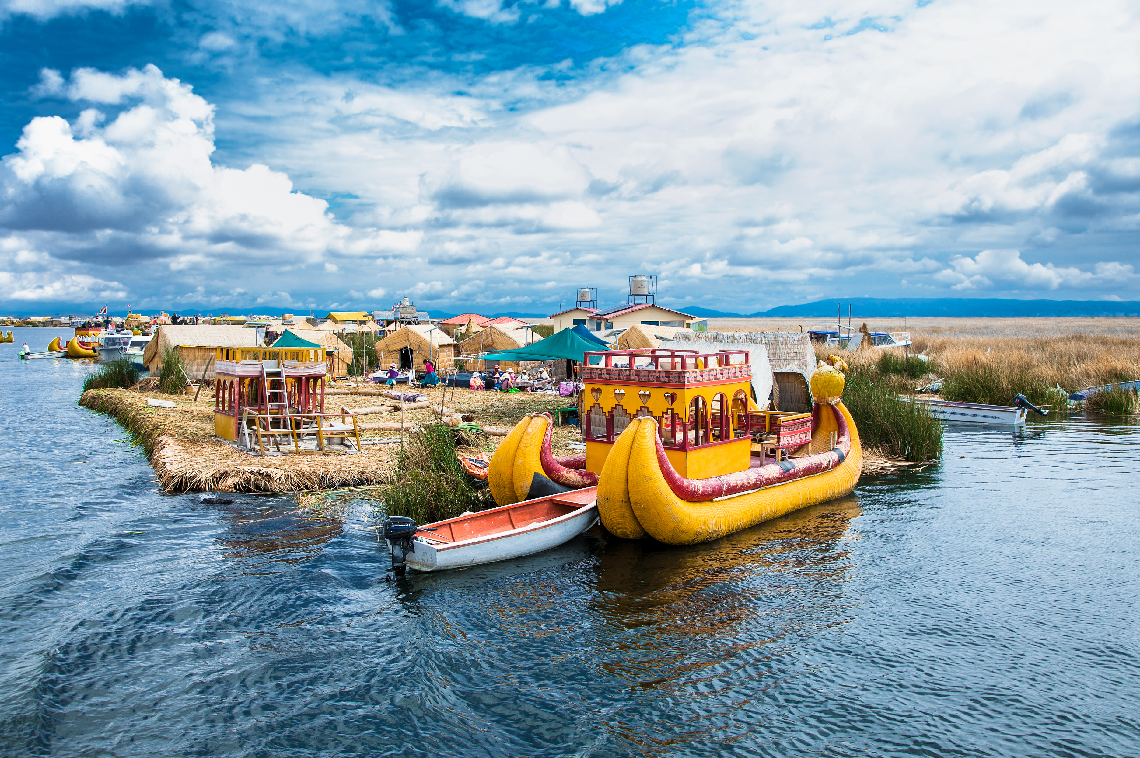 Floating Islands of the Uros people of Lake Titicaca