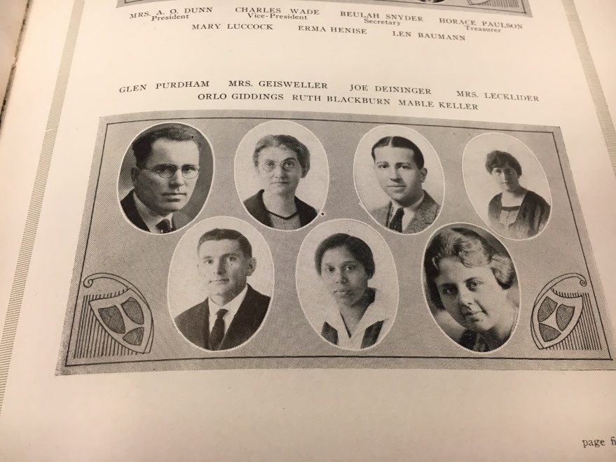 yearbook from 1924 showing a picture of a minority student