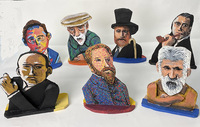 Front row: Beckmann, Seurat and Brancusi; Back row: Kandinsky, Renoir and Manet, Duchamp
