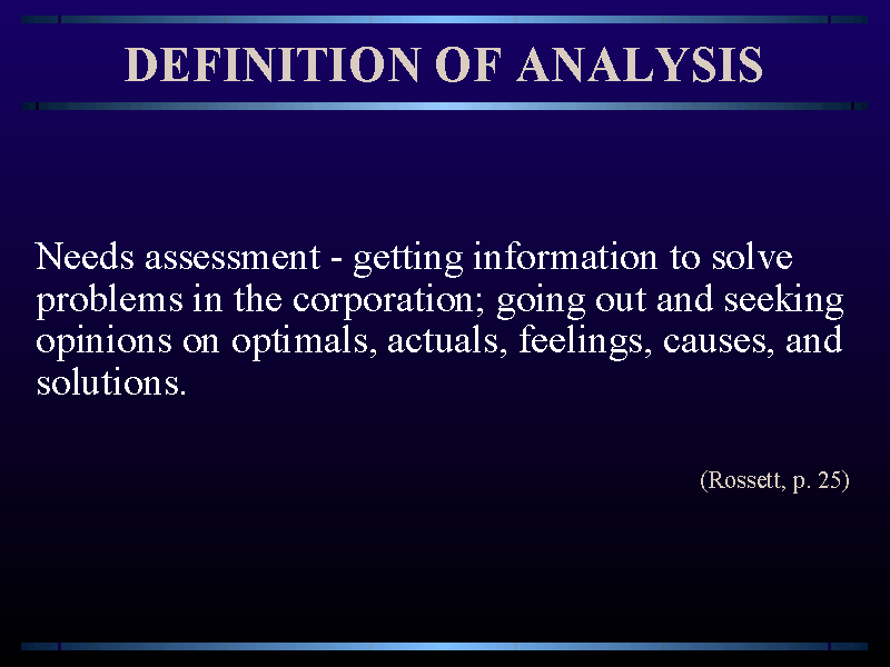 DEFINITION OF ANALYSIS