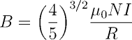 (4/5)^(3/2)*mu_0*N*I/R